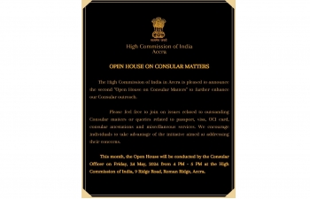 Open House on Consular Matters on 24 May, 2024